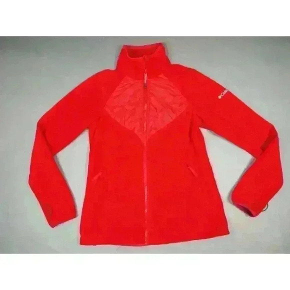 Columbia Interchange Womens Size Small Fleece Sweater Full Zip Red Jacket - Picture 9 of 9